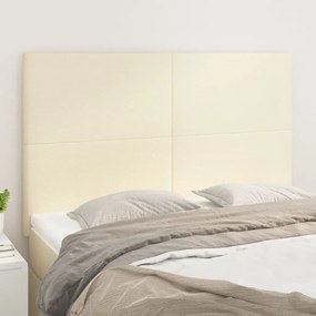 vidaXL Κεφαλάρια Κρεβατιού 4 τεμ. Κρεμ 72x5x78/88 εκ. Συνθετικό Δέρμα