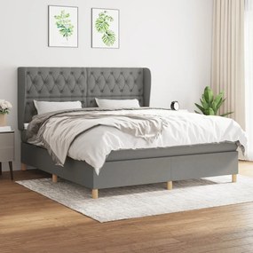 ΚΡΕΒΑΤΙ BOXSPRING ΜΕ ΣΤΡΩΜΑ ΣΚΟΥΡΟ ΓΚΡΙ 160X200 ΕΚ ΥΦΑΣΜΑΤΙΝΟ 3128774