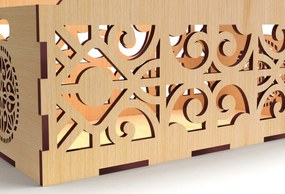 Σετ των 2 Intra απο ξύλο plywood 3mm-4mm πάχος - Διακοσμητικό κουτί δώρου Ξύλινο κουτί κοπής με λέιζερ Δίασταση 15x15 cm INTRAFABR-83158652