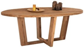 Τραπέζι Τραπεζαρίας Οβάλ Carib HM9558 209x109x80cm Από Ξύλο Teak Wood