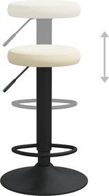 vidaXL Σκαμπό Μπαρ 2 τεμ. Κρεμ Βελούδινα