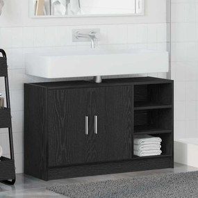 vidaXL Ντουλάπι Μπάνιου Μαύρη Οξυά 90 x 29 x 55 εκ. Επεξεργασμένο ξύλο