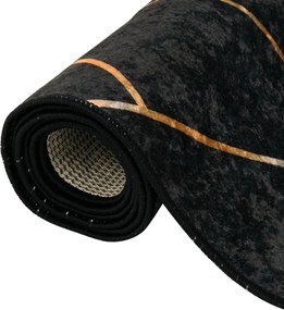 vidaXL Χαλί Πλενόμενο Χρυσό και Μαύρο 190 x 300 εκ.