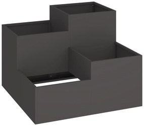 vidaXL Γλάστρα Κήπου 100x100x60 εκ Μαύρο Ατσάλι