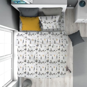 Πάπλωμα Παιδικό Βαμβακερό Μονό 160x240εκ. Seabirds 578 White-Grey DimCol 32111123055