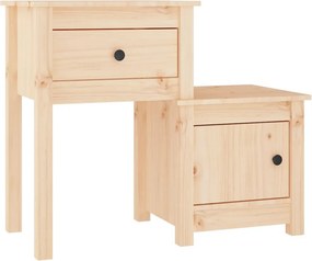 vidaXL Κομοδίνα 2 τεμ. 79,5 x 38 x 65,5 εκ. από Μασίφ Ξύλο Πεύκου