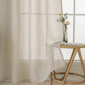 Beauty Home Κουρτίνα γάζα μονόχρωμη με 8 μεταλλικούς κρίκους Fit Art 8447 140x270 Μπεζ