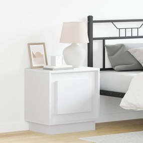 vidaXL Κομοδίνο Λευκό 44 x 34,5 x 45 εκ Επεξεργασμένο ξύλο
