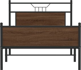 vidaXL Πλαίσιο Κρεβατιού Καφέ Δρυς 100x200 εκ. Επεξεργασμένο Ξύλο