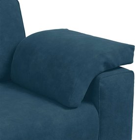 vidaXL Τριθέσιος Καναπές Μπλε Βελούδινος 220x77x82 εκ.