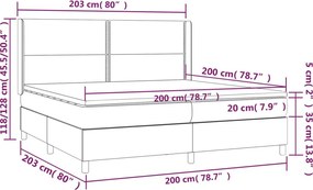 vidaXL Κρεβάτι Boxspring με Στρώμα Μπλε 200x200 εκ. Υφασμάτινο