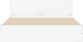 vidaXL Πλαίσιο Κρεβατιού με Κεφαλάρι/LED Λευκό 160x200 εκ.