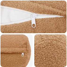 vidaXL Κάλυμμα Μαξιλαριού 6 pcs HEERLEN Μπεζ Ø 15 x 40 εκ Μπουκλέ