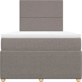 vidaXL Κρεβάτι Boxspring με Στρώμα Taupe 120x200 εκ. Υφασμάτινο
