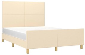 vidaXL Σκελετός Κρεβατιού Χωρίς Στρώμα Κρεμ 140x200 εκ.Υφασμάτινο
