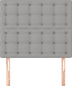 vidaXL Κεφαλάρι Ανοιχτό Γκρι 100x5x118/128 εκ. Ύφασμα