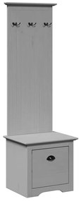 vidaXL Ντουλάπι διαδρόμου με γάντζους BODO Γκρι 50x40x157 cm