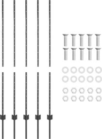 vidaXL Ενσωματωμένος Πόλος Φράχτη 5 pcs Γκρι 180 cm
