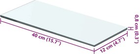 vidaXL Ράφι Πάνελ Διάφανο 40 x 12 εκ. Γυάλινο