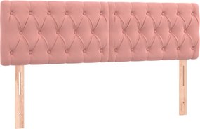vidaXL Κρεβάτι Boxspring με Στρώμα Ροζ 140x190 εκ. Βελούδινο