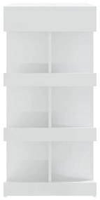 vidaXL Τραπέζι Μπαρ με Ράφια Γυαλ. Λευκό 102x50x103,5 εκ. Επεξ. Ξύλο