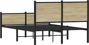vidaXL Σκελετός Κρεβ. Χωρίς Στρώμα Sonoma Δρυς 120x200 εκ. Μεταλλικό