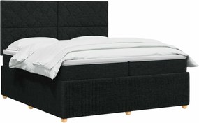 vidaXL Κρεβάτι box spring με στρώμα Μαύρο 200 x 200 cm Ύφασμα