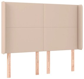 Κεφαλάρι με Πτερύγια Καπουτσίνο 147x16x118/128 εκ. Συνθ. Δέρμα - Καφέ