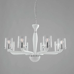 Φωτιστικό Οροφής Aurora I-AURORA-8 BCO 8xE14 Φ79,2cm 190cm White Luce Ambiente Design Γυαλί