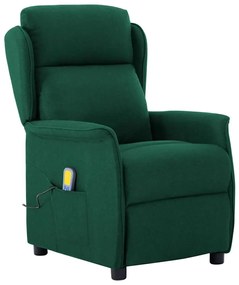 vidaXL Καρέκλα μασάζ Σκούρο Πράσινο 67.5 x 93.5 x 101.5 εκ ύφασμα