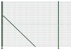 vidaXL Συρματόπλεγμα Περίφραξης Πράσινο 1,6x10 μ. με Βάσεις Φλάντζα