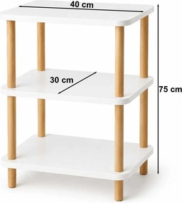 Βοηθητικό Τραπεζάκι Λευκό MELUDRO 40x30x75