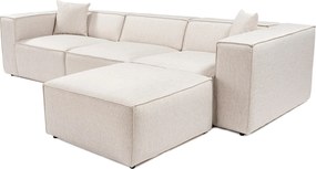 Corner Sofa Lora (L1-O1-1R-POUFFE ) - Light Brown Light Brown