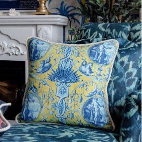 Μαξιλάρι Διακοσμητικό (Με Γέμιση) Calypso Lc40110 50X50Cm Yellow-Blue Mindthegap 50Χ50 Feather