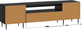vidaXL Ντουλάπα LED Τηλεόρασης ZWOLLE 153 x 35 x 43 εκ Μαύρο