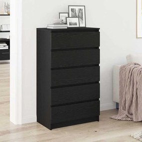 vidaXL Συρταριέρα Μαύρη Δρυς 60x36x103 εκ. από Τεχνητό Ξύλο