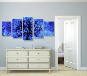 5 τμημάτων εικόνα δέντρο της ζωής σε μπλε φόντο - 200x100