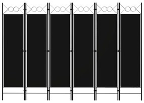 vidaXL Διαχωριστικό Δωματίου με 6 Πάνελ Μαύρο 240 x 180 εκ.