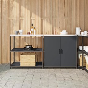 vidaXL Σετ Αποθήκευσης Κουζίνας 2 pcs Ανθρακί 150 x 50 x 92 εκ.