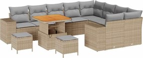 vidaXL Σετ Καναπέ Κήπου 12 pcs Μπεζ συνθετικό ρατάν