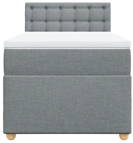 VidaXL Κρεβάτι Boxspring με Στρώμα Ανοιχτό Γκρι 80x200 εκ. Υφασμάτινο