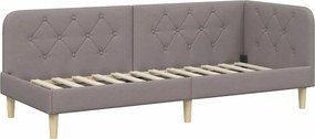 vidaXL Κρεβάτι Γωνίας Taupe 80 x 200 cm ύφασμα