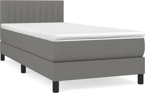 vidaXL Κρεβάτι Boxspring με Στρώμα Σκούρο Γκρι 80x200 εκ. Υφασμάτινο