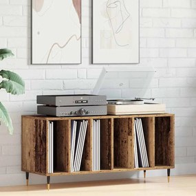 vidaXL Ντουλάπι δίσκων βινυλίου Παλαιό ξύλο 100 x 38 x 48 εκ.