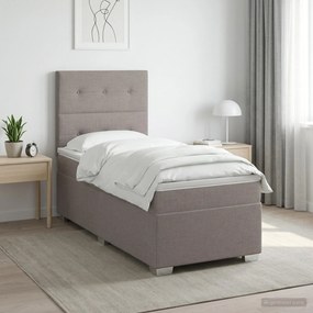 vidaXL Κρεβάτι box spring με στρώμα Taupe 80 x 200 cm Ύφασμα