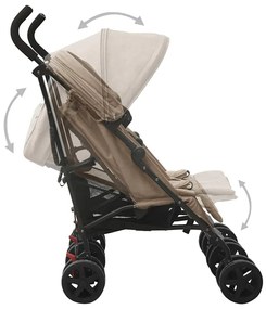 vidaXL Καρότσι Διδύμων Taupe Ατσάλινο