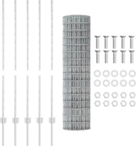 vidaXL Τεντώτο με στήριγμα Ασημί 1,2 x 10 m Ατσάλι