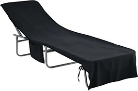 vidaXL Πετσέτες ξαπλώστρας 2 pcs Μαύρο 210 x 75 cm