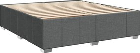 vidaXL Κρεβάτι Boxspring με Στρώμα Σκούρο Γκρι 180x200 εκ Υφασμάτιν