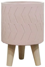 Κασπώ 06-00-21205-1 Φ19,5x28,5cm Pink-Natural Marhome Wood,Cement